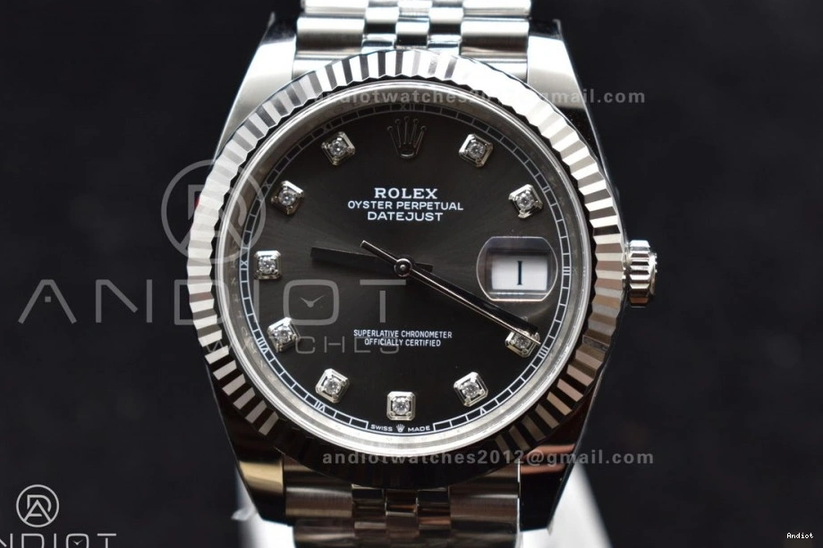 Clean Best 126334 DateJust On Steel SS Grey 41 Diamonds Edition 1:1 904L Jubilee Dial Bracelet VR3235 0519